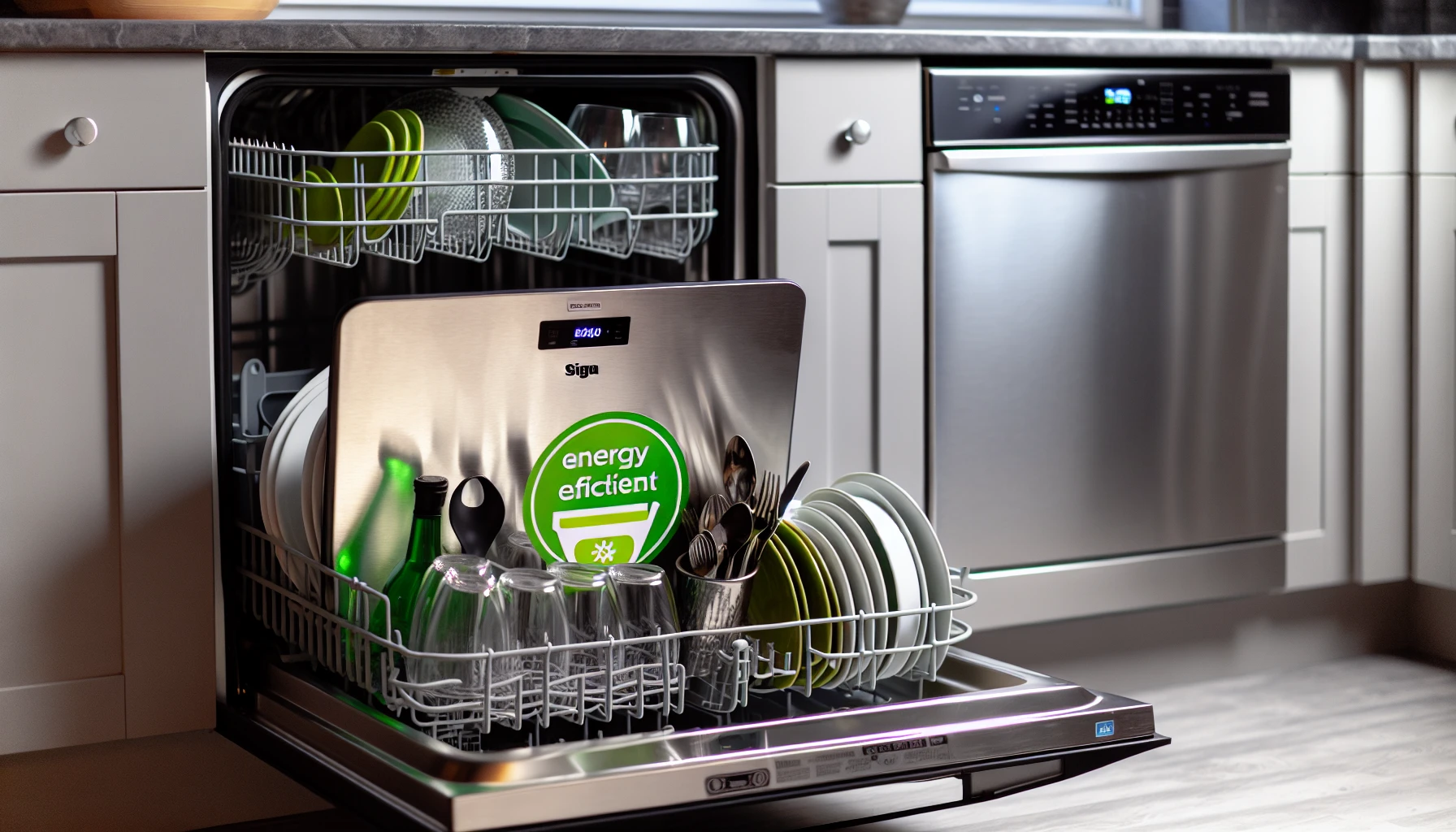 Full dishwasher with energy-efficient label - save money on your water bill